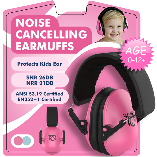 Noise Cancelling Headphones for Kids, Adjustable Baby Ear Protection Earmuffs with Ergonomic Design (Pink)