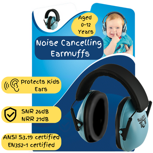 Noise Cancelling Headphones for Kids, Adjustable Baby Ear Protection Earmuffs with Ergonomic Design (Blue)